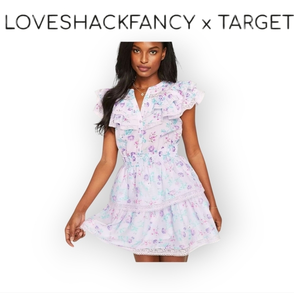 LoveShackFancy Dresses & Skirts - LoveShackFancy x Target Lilac Floral Lou Dress XS Fairycore Boho Spring Summer